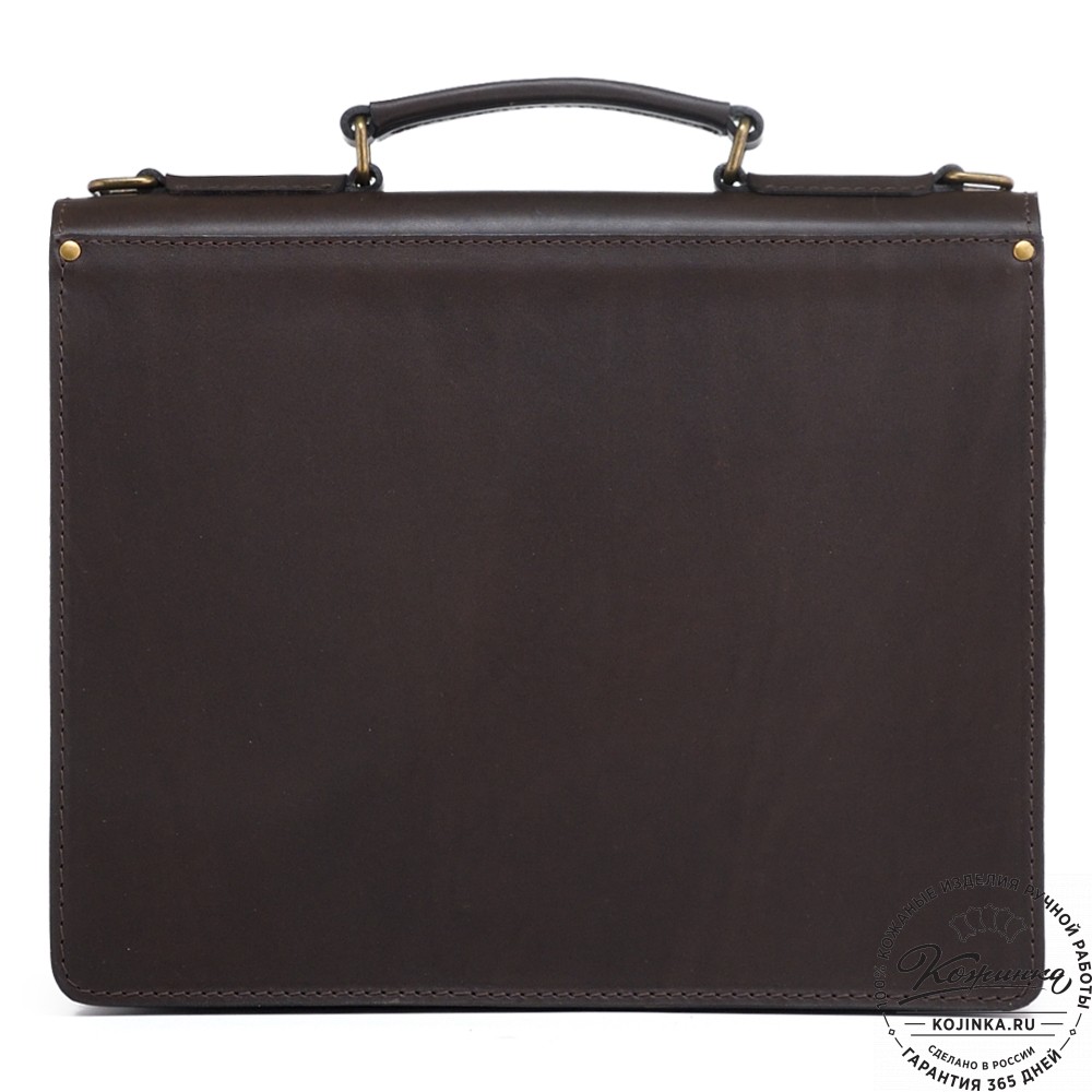 Мужской кожаный портфель "Престиж" (тёмно-коричневый)